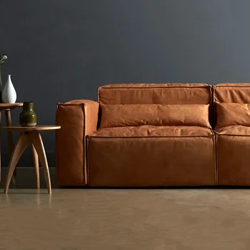 QS4 American light luxury retro home bar technology кожаный роскошный диван оптом для маленькой квартиры