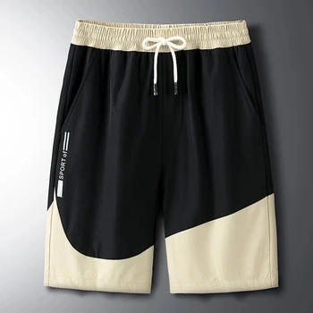 плюс размер 8XL 140 кг летние мужские спортивные шорты в стиле пэчворк, уличная одежда, эластичные брюки для скейтборда в корейском стиле