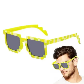 Очки Thug Life, 8-битные пиксельные солнцезащитные очки, пикселизированные солнцезащитные очки для вечеринок, пикселизированные солнцезащитные очки для ретро-геймеров, пикселизированные очки на День рождения