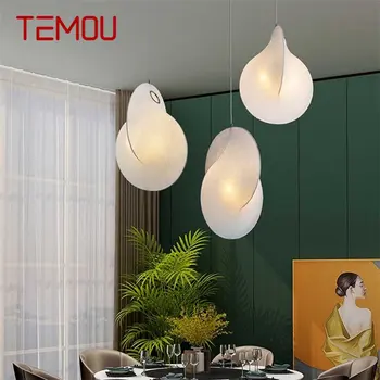 Подвесной Светильник TEMOU Nordic Creative LED Декоративное Настольное Освещение Белая Люстра Для Комнаты