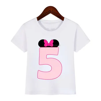 Футболка с милым номером для мальчика и девочки, футболка с принтом на день рождения, одежда с пользовательским номером одежды