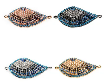 15*30 мм многоцветный кристалл micro pave cz циркон кубический цирконий бусины DIY Медное ожерелье браслет-оберег разъемы etg34