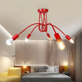 Скандинавская светодиодная люстра Железо Золото Многоголовочное освещение для гостиной спальни столовой Декоративное освещение интерьера отеля