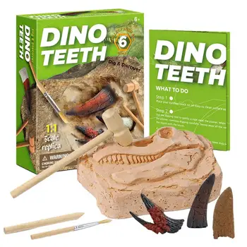Набор для раскопок детских окаменелостей, реалистичные наборы для раскопок, обучающий набор для археологии, безопасные детские игрушки для девочек и детей 3-10 лет
