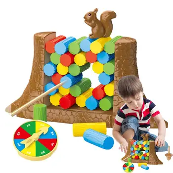 Балансировочная игра Белка, Балансирующие сваи, игрушки, баланс, интерактивная семейная настольная игра-головоломка для родителей и детей, сталкивающие сваи