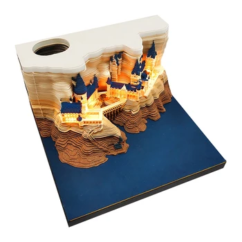 1 ШТ Блокнот Castle 3D на 2024 год, Календарь, блокнот для заметок, Украшения, бумага для заметок, Канцелярские принадлежности, подарок