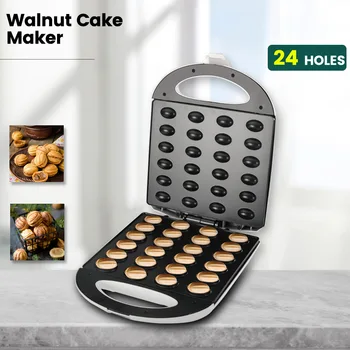 Электрическая машина для приготовления орехового торта мощностью 1400 Вт, Вафельница с 24 отверстиями, Машина для приготовления орехов, Кухонные тарелки для приготовления завтрака с антипригарным покрытием