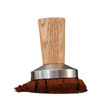 Эспрессо-штамп для вскрытия кофе: ручка для вскрытия кофе из натурального дерева, эспрессо-тампер включает силиконовую подушку, прочный, простой в использовании 49 мм