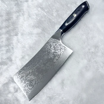 Нож для Измельчения 10Cr15MoV Дамасская Сталь 16,4 см С Острым Лезвием Messer Тесак Для Нарезки Кухонных Ножей Овощей Мяса Птицы Инструменты