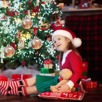 Фото Безделушки для Рождественской елки, высокие Прозрачные колпачки с резьбой, Рождественские шары, Подвесные поделки, Рождественские шары