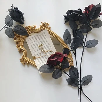 Готическая Черная Роза, Искусственные Цветы, Имитация Цветов, Розы на День Святого Валентина, Цветы