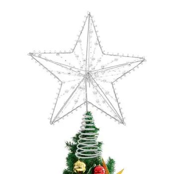 Рождественская елка, звезда, нежный орнамент в виде полой звезды, Железный топпер, украшение для домов, офисов, торговых центров, отелей и