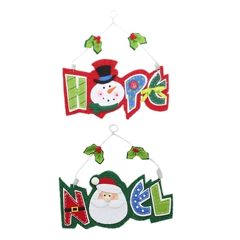 Рождественская тканевая табличка с надписью в винтажном стиле, Подвесное Рождественское украшение