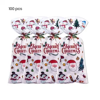 Сувениры для вечеринок Санта Клауса Праздничные рождественские пакеты для конфет Прочные пакеты для упаковки рождественского печенья для подарков для вечеринок