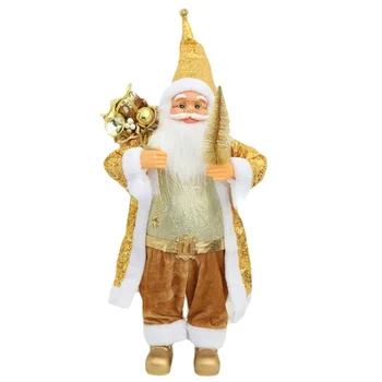 Золотой Санта-Клаус Кукла Украшение Старик Украшения Рождество 2024 Счастливый Новый Год Рождественские Украшения Подарок Для Домашней Вечеринки Supplie