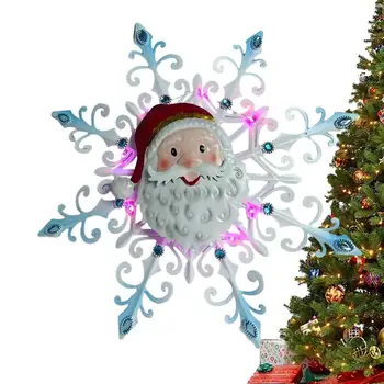 Украшения для Рождественской елки, Рождественский кулон с Сантой, Светящаяся металлическая вывеска для Рождественской елки, Украшение для окна, камина, двери.