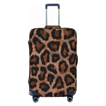 Чехол для чемодана с пятнистым леопардом, праздничный животный принт, полезные принадлежности для багажа, защита для круизной поездки