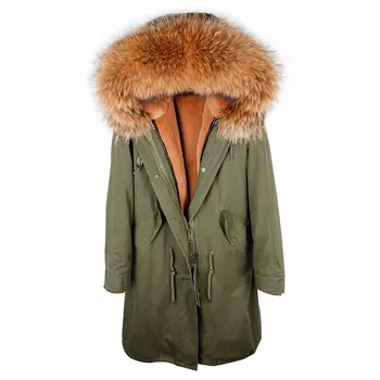 LaVelache X-Long parka, пальто из натурального меха, зимняя куртка, женский воротник из меха енота, парки с подкладкой из искусственного меха