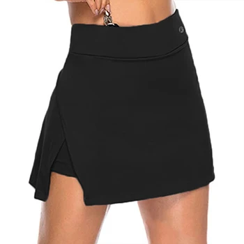 Поддельная юбка-хакама из двух частей, женская однотонная спортивная мини-юбка Active Performance Skort, легкая для бега, тенниса, гольфа, спорта