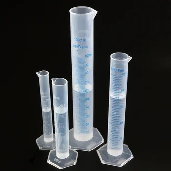Набор пластиковых пробирок с градуировкой 50 мл, набор цилиндров, пробирки, лабораторная чашка, научные прозрачные мензурки Мл