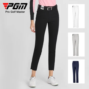 Женские теплые Спортивные брюки PGM Осень-зима, женские тонкие укороченные брюки для гольфа, женская ветрозащитная повседневная Спортивная одежда, эластичные брюки
