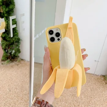 3D Очищенная Плюшевая игрушка-банан Для Снятия Стресса Чехол-Банан Для Xiaomi Poco X5 F5 Pro X4 Pro 4G 5G M4 Pro 5G M4 5G X3 GT M3 Pro Чехол
