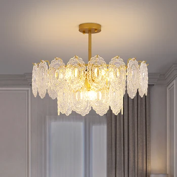 Хрустальная люстра во французском стиле в стиле ретро, освещение в спальне, столовой, Роскошный интерьер гостиной, украшение дома, стеклянная люстра с лампочкой E14