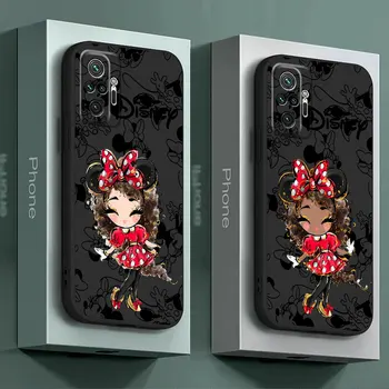 Чехол для телефона Disney Minnie mouse для Xiaomi Redmi Note 9 8T 11 Pro 9T 10 Pro 12 9S 10 8 7 10S 12S 11S Черный Мягкий Чехол