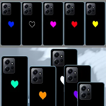 Красочный Чехол с Красным Сердечком Love Case Для Xiaomi Redmi Note 12 11 Pro Plus 12S 11E 11T 11S 10 10S 9 9S 9T 8 8T Pro 7 6 5 Чехол