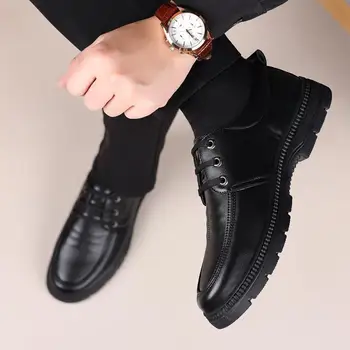 Кожаная обувь стилиста, Мужская повседневная одежда для свадьбы в британском стиле, Модная мужская обувь, Осенняя рабочая одежда Dr. Boo