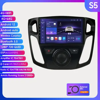 Автомагнитола OSSURET Android для Ford Focus 3 Mk 3 2011 - 2019 Carplay Стерео Авторадио GPS 2 Din Мультимедийный Видеоплеер AI Voice