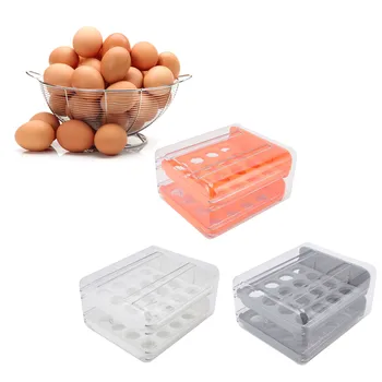 Двухслойный ящик для яиц с 32 решетками, ящик для хранения яиц большой емкости, прозрачная подставка для яиц для холодильника
