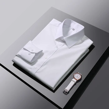 Новые однотонные рубашки с длинным рукавом, блузки, мужская одежда, мода 2022, весна-осень, деловая официальная одежда, приталенные топы Masculina W433