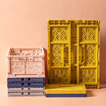 Ящик Складной Ящик для хранения Пластиковая Складная корзина Принадлежности для домашнего офиса Косметический контейнер Коробка Настольный Органайзер Коробки