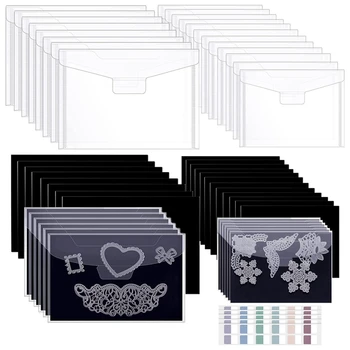 40 ШТ. резиновых магнитных пленок с резиновыми магнитными листами и этикетками, прозрачный закрывающийся пластиковый карман для хранения