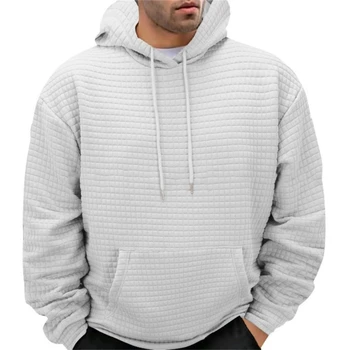 Стильный пуловер с капюшоном и длинными рукавами, толстовка свободного кроя Оверсайз для мужчин