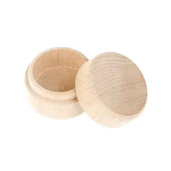 Круглое деревянное обручальное кольцо, шкатулка для ювелирных украшений, деревянный контейнер для хранения