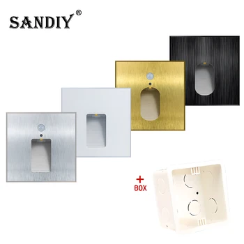 Настенное бра SANDIY, светильник с датчиком движения, светильник для лестницы, светодиодный ночник для ванной, Кухонная лестница, внутреннее освещение, Алюминий
