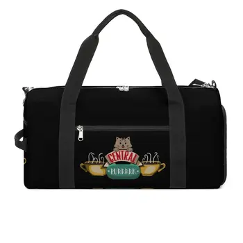 Центральные Спортивные сумки Purrrrk, Багаж с милым котом, спортивная сумка, Большие графические сумки, Мужская Женская сумка для фитнеса на открытом воздухе