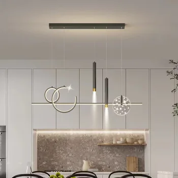 Современная светодиодная люстра для столовой, гостиной в скандинавском стиле, кухонного стола, потолочного подвесного светильника, регулируемых подвесных светильников Lndoor