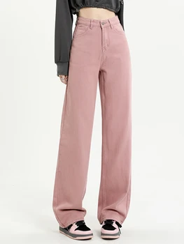 Женские мешковатые джинсы-карго Harajuku, женская уличная одежда, повседневные широкие брюки, женские Винтажные Деминовые брюки, прямые брюки