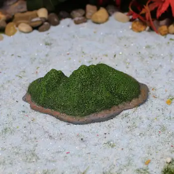 Искусственный Камень Корабля Утеса Мха Поддельный, Покрытый Свежим Зеленым Мхом для Аквариума