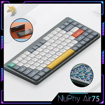 Механическая Клавиатура Nufy Air 75 Беспроводные Клавиатуры Tri-Mode 2.4G Bluetooth Проводная Клавиатура Gateron Switch Низкопрофильный для Ноутбука