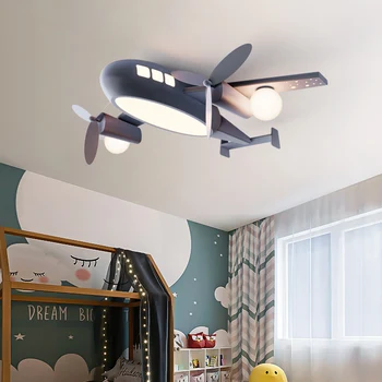 Детская комната Авиационные огни Потолочные светильники в спальне Современная Простая личность мальчика Креативные Мультяшные Умные лампы для защиты глаз