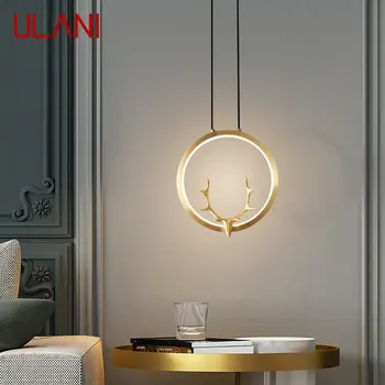 Современное медное подвесное освещение ULANI LED 3 цвета, Латунный золотой подвесной светильник, Роскошный креативный декор для домашней спальни
