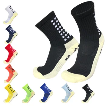 Новый стиль, 1 пара футбольных носков, Круглая силиконовая присоска, Нескользящие Футбольные носки, спортивные Мужские Женские носки для бейсбола и регби