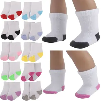 43 см Кукольные носки Модные хлопчатобумажные спортивные носки ярких цветов По размеру 18 Дюймовые Аксессуары для кукольной одежды Переодевание Игровые Игрушки