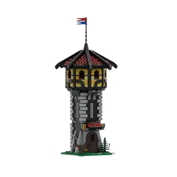 MOC Креативная Средневековая Черная Башня Архитектурная Модель Строительные Блоки Коллекция Кирпичей Brinquedos DIY Игрушки Для Детских подарков