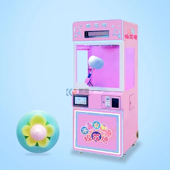 220v Автоматическая машина для прядения сахарной ваты, автомат для продажи сахарной ваты Marshmallow с крышкой