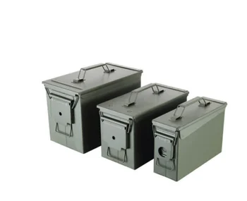 Металлическая банка для боеприпасов 280 * 100 * 176 мм Стальная коробка для боеприпасов в армии для длительного водонепроницаемого хранения боеприпасов и ценностей
